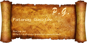Patonay Gusztáv névjegykártya