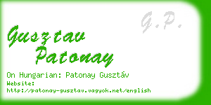 gusztav patonay business card